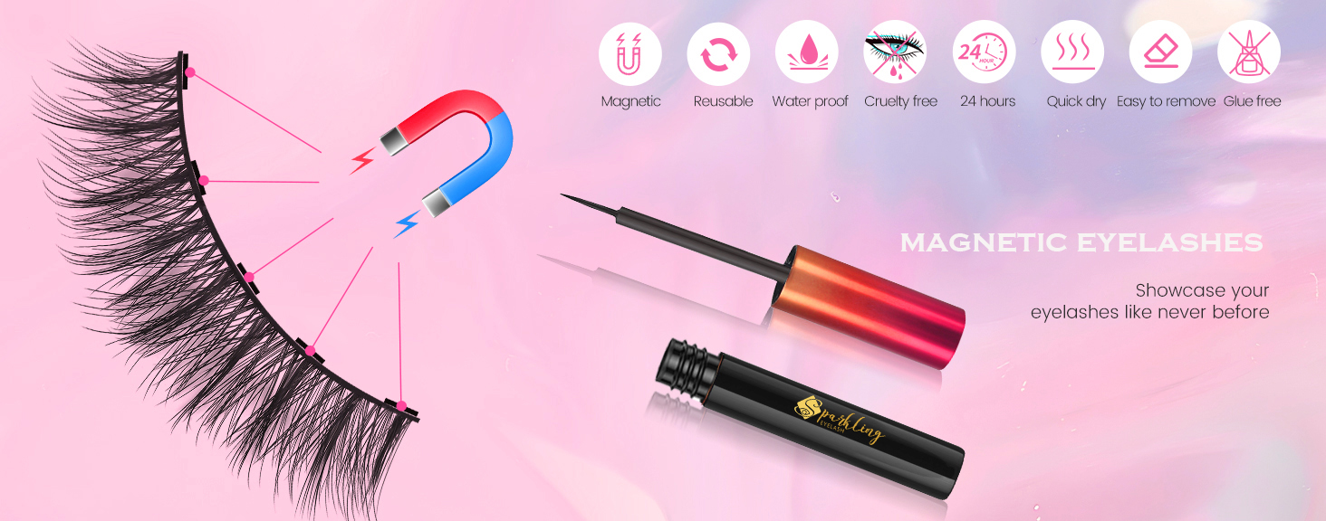 Получете перфектен Glam външен вид с Pingdu Sparkling Eyelash® 3D магнитен комплект за мигли