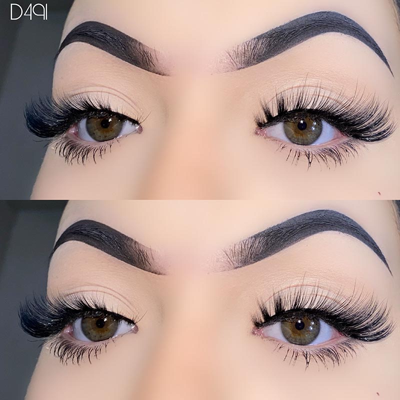 Естествен външен вид L Curl Mink Fluffy Cat Eye Lashes