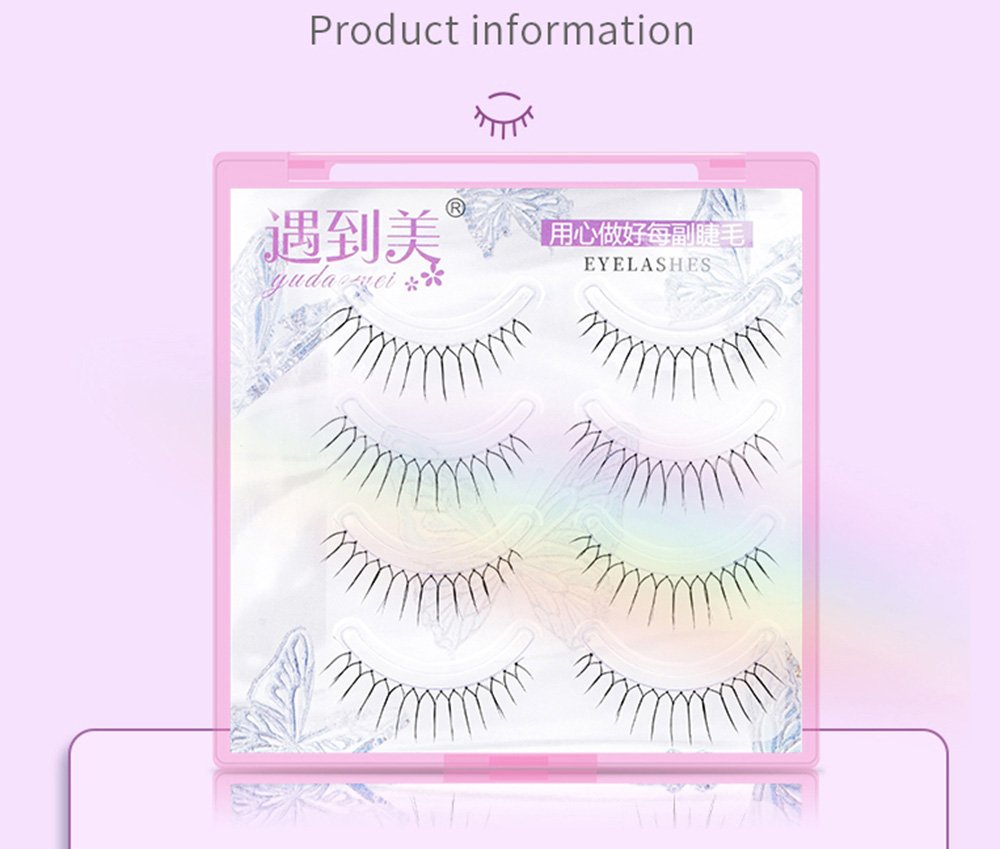 Clear Band Anime Lashes 4 Pairs Pack